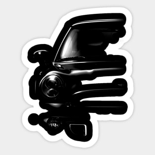 mini cooper black shirt Sticker